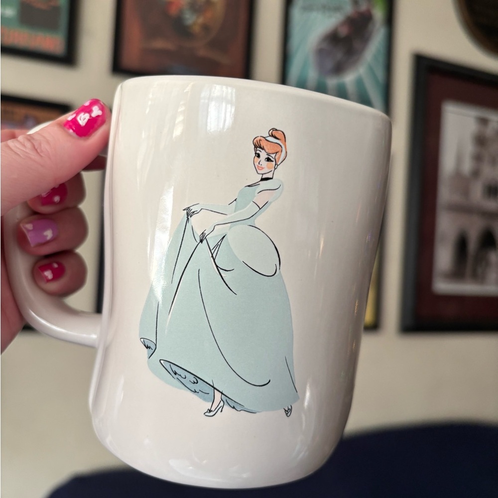 Rae Dunn - Disney Cinderella Mug - White and Light Blue